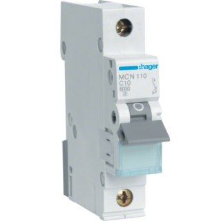 WYŁĄCZNIK NADPRĄDOWY 6KA 1-POLOWY C 10A HAGER