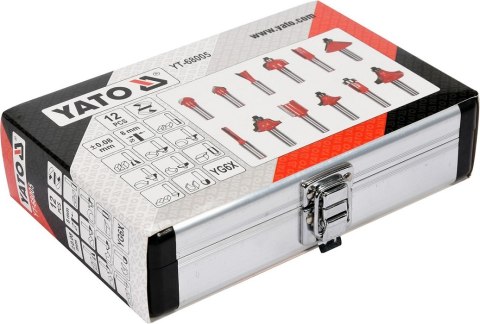 ZESTAW FREZÓW WIDIOWYCH DO DREWNA 12 CZĘŚCI YATO