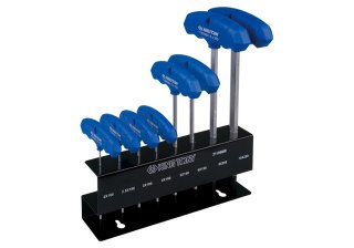 ZESTAW IMBUSÓW 8 SZT.1150 HEX KULKA 2 - 10MM,UCHWYT T STOJAK KING TONY