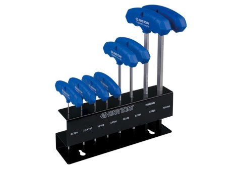 ZESTAW IMBUSÓW 8 SZT.1150 HEX KULKA 2 - 10MM,UCHWYT T STOJAK KING TONY