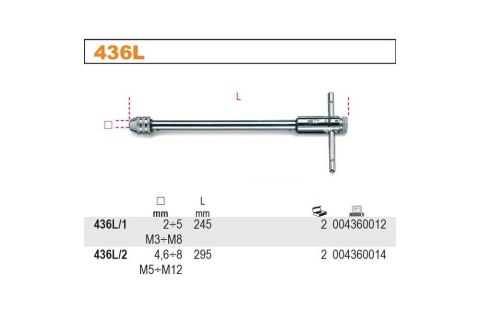 POKRĘTŁO DO GWINTOWNIKÓW Z MECHAN.ZAPADKOWYM DŁ. M5-M12 BETA