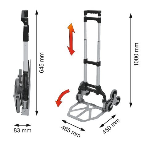 WÓZEK TRANSPORTOWY SCHODOWY SKŁADANY UDŹWIG 70KG VOREL