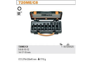 ZESTAW NASADEK UDAROWYCH,KOŃC.TRZPIENIOWA SZEŚCIOKĄTNA 1/2'' BETA
