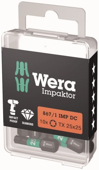 BIT, GROT, KOŃCÓWKA TORX DIAMENTOWY IMPAKTOR T25 X 25MM WERA
