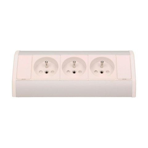 GNIAZDO MEBLOWE 3X2P+Z BIAŁO-SREBRNE ORNO