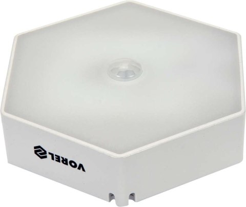 LAMPKA NOCNA 50LM Z CZUJNIKIEM RUCHU I ZMIERZCHOWYM, 3AAA VOREL