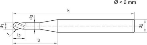 Frez trzpieniowy pełnowęglikowy promieniowy z powłoką SIGNUM 4mm GÜHRING