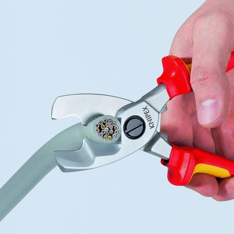 NOŻYCE DO KABLI IZOLOWANE PODWÓJNE OSTRZE 200MM KNIPEX