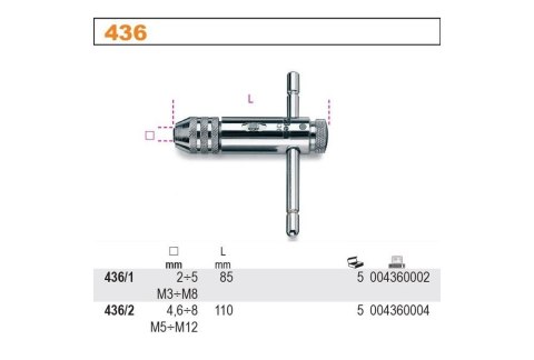 POKRĘTŁO DO GWINTOWNIKÓW Z MECHAN.ZAPADKOWYM M5-M12 BETA