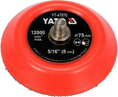 TALERZ POLERSKI 75MM Z RZEPEM M8 YATO