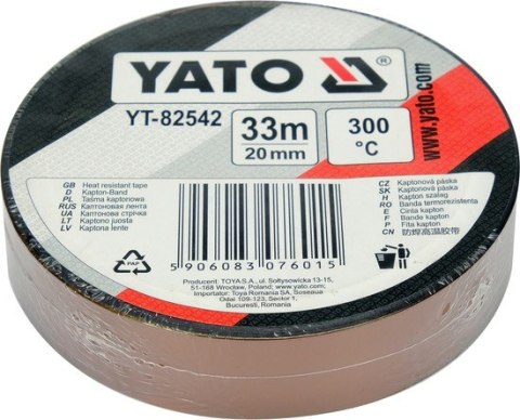 TAŚMA KAPTONOWA 20MM ODPORNA NA WYSOKIE TEMPERATURY YATO