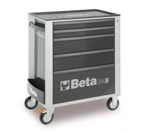 WÓZEK NARZĘDZIOWY Z 5 SZUFLADAMI SZARY. C24S BETA