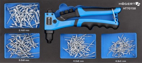 WKŁAD DO SZAFKI NARZĘDZIOWEJ EVA,ZESTAW DO NITOWANIA 201SZT. HOGERT