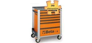 WÓZEK NARZĘDZIOWY Z 7 SZUFLADAMI POMAR. C24S70+ 240 NARZĘDZI BETA