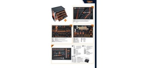 WÓZEK NARZĘDZIOWY Z 7 SZUFLADAMI POMAR. C24S70+ 240 NARZĘDZI BETA