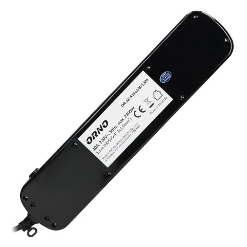 LISTWA ZASILAJĄCA 'MULTISWITCH', 6X2P+Z, KABEL 3X1,0M CZARNY ORNO