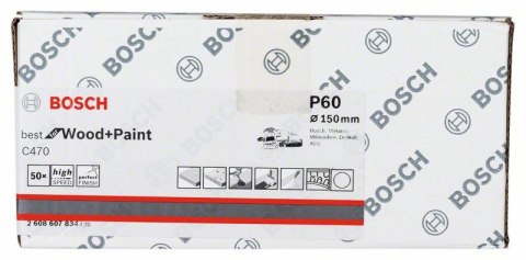 KRĄŻEK ŚCIERNY BEST F/WOOD 150MM P60 6OTW. BOSCH