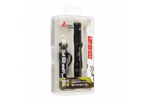 LATARKA RĘCZNA SNIPER 3.1 130LM ŁADOWALNA MACTRONIC