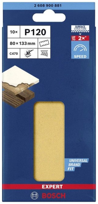 ARKUSZE ŚCIERNE EXPERT EXC470 80*133MM P120 10PC BOSCH