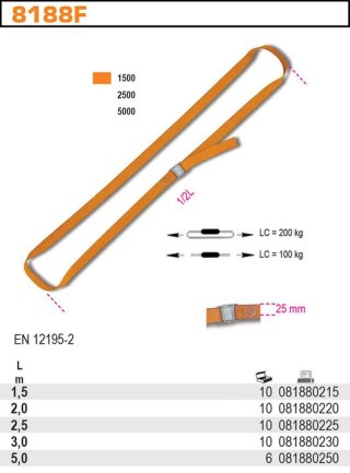 PAS MOCUJĄCY ZE SPRZĄCZKĄ ZACISKAJĄCĄ 25/2M ROBUR