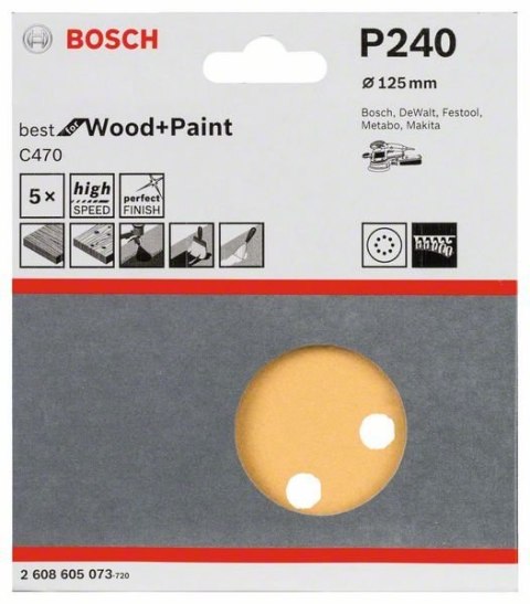 KRĄŻEK ŚCIERNY125MM RW D125 G240 5PC. BOSCH