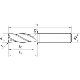 Frez do kopiowania HSC WNpelnow.Signum HA 4-ostrz.dlugi 5/0,8mm Gühring