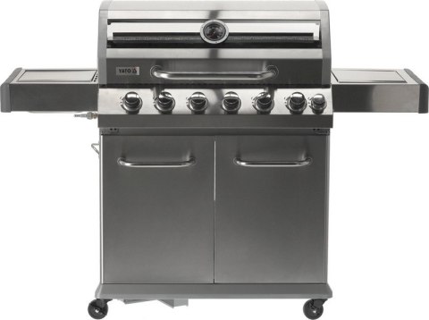 GRILL GAZOWY 6+1 STAL NIERDZEWNA 20.5KW, Z SZYBĄ YATO