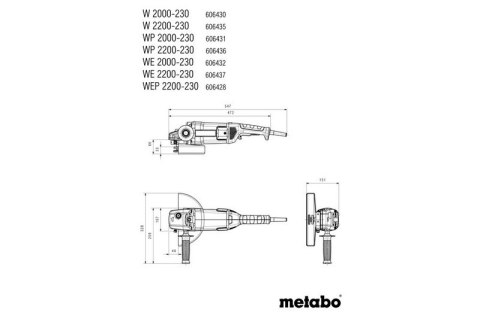 SZLIFIERKA KĄTOWA 230MM WE 2000-230 METABO