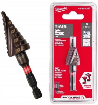 WIERTŁO WIELOSTOPNIOWE UDAR 4-20MM MILWAUKEE