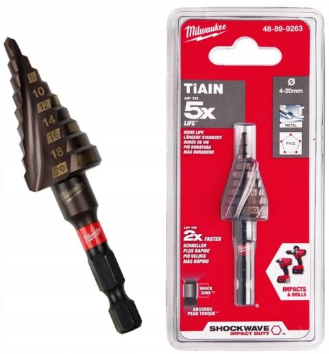 WIERTŁO WIELOSTOPNIOWE UDAR 4-20MM MILWAUKEE