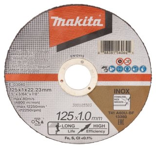 TARCZA TNĄCA 125*1*22MM EXTRA CIENKA 10PC MAKITA