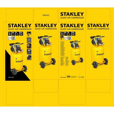 KOMPRESOR BEZOLEJOWY PIONOWY WYCISZONY 50L 230V 8 BAR STANLEY