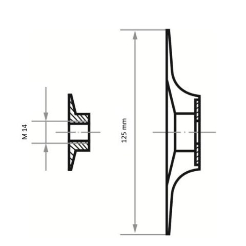 NOŚNIK DO KRĄŻKÓW FIBROWYCH STF 125 M14 LUKAS