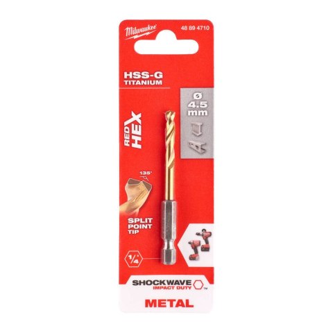 WIERTŁO DO METALU HSS-G TIN 4.5MM MILWAUKEE