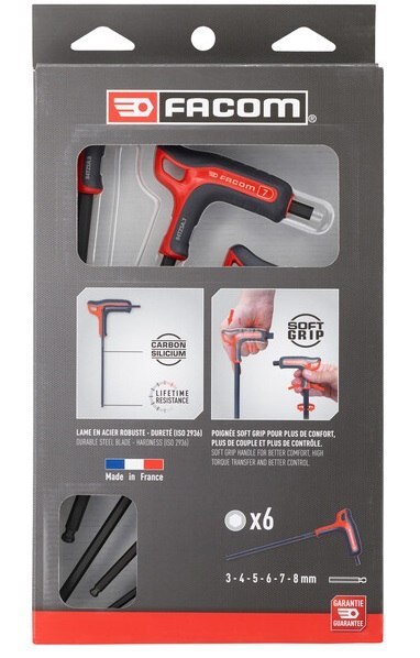 ZESTAW KLUCZY IMUSOWYCH 6-KĄTNYCH Z KULKĄ 6SZT. FACOM