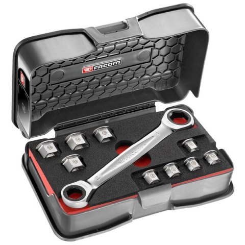 ZESTAW KLUCZY OCZKOWYCH Z GRZECHOTKĄ 11SZT. FACOM