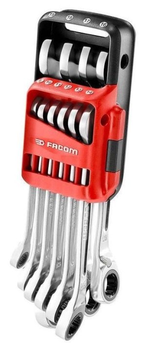 ZESTAW KLUCZY PŁASKO-OCZKOWYCH Z GRZECHOTKĄ 10SZT. FACOM