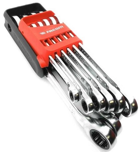 ZESTAW KLUCZY PŁASKO-OCZKOWYCH Z GRZECHOTKĄ 10SZT. FACOM