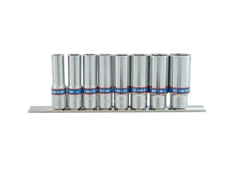 ZESTAW NASADEK 3/8'' 8CZ. DŁUGIE 6-KĄT 10-19MM, NA SZYNIE KING TONY