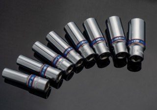 ZESTAW NASADEK 3/8'' 8CZ. DŁUGIE 6-KĄT 10-19MM, NA SZYNIE KING TONY