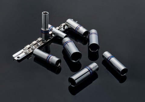 ZESTAW NASADEK 3/8'' 8CZ. DŁUGIE 6-KĄT 10-19MM, NA SZYNIE KING TONY