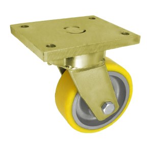 KOŁO ŻELIWO-POLIURETAN 125MM OBUDOWA SKRĘTNA SPAWANA 22ZP ZABI