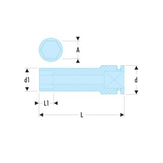 NASADKA 1'' 6-KĄTNA, DŁUGA, UDAROWA, 42 MM FACOM