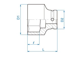 NASADKA KRÓTKA UDAROWA 6-KĄTNA 3/4'' CALOWA 1-1/8'' 53MM KING TONY
