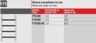 RAMA RUSZTOWANIA SZEROKOŚĆ 75CM, WYSOKOŚĆ 200CM COMPACT FARAONE