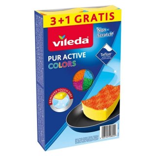 VILEDA GĄBKA DO NACZYŃ PUR ACTIVE COLOR 3+1GRATIS VILEDA