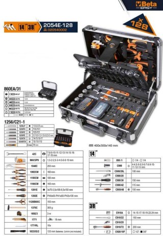 ZESTAW NARZĘDZI WARSZTATOWYCH W WALIZCE EASY 128SZT. BETA