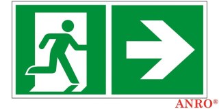 ZNAK BEZP. KIERUNEK DO WYJŚCIA W PRAWO, PCV 150X300 UN