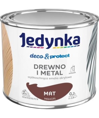 JEDYNKA DECO&PROTECT DREWNO I METAL MAT MAHOŃ 0,2L JEDYNKA