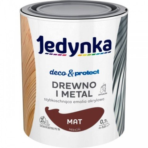 JEDYNKA DECO&PROTECT DREWNO I METAL MAT MAHOŃ 0,7L JEDYNKA